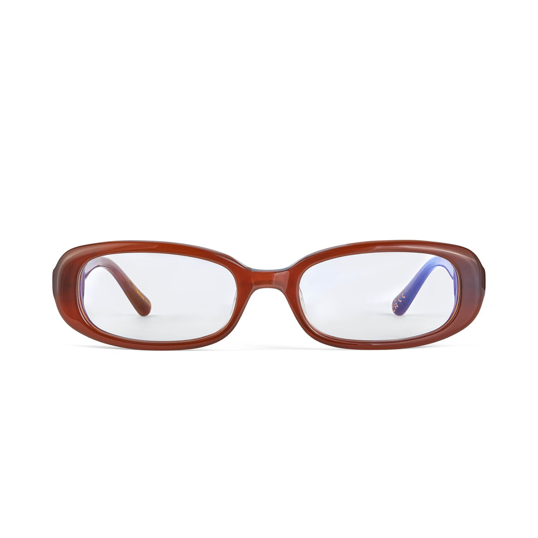 Shot of the Hot Futures Brown Frame Clear Lens Prescription Glasses