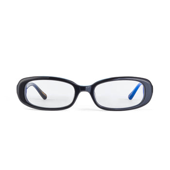 A front facing shot of The Hot Futures Aurora Gloss Black Prescription Glasses