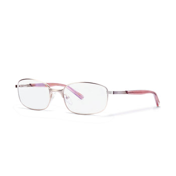 the blaze prescription optical glasses in eco soft gold clear against a white background