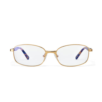 the Blaze Gold-framed prescription eyeglasses on a white background by Hot Futures