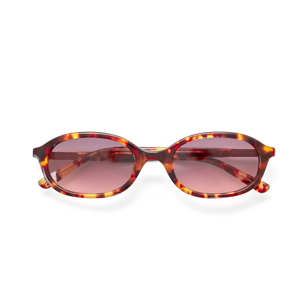 a full front shot of the Cupid dark Tortoiseshell Sunglasses folded and shot against a white background