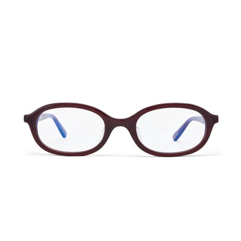 Cherry red frame prescription eyeglasses on a white background
