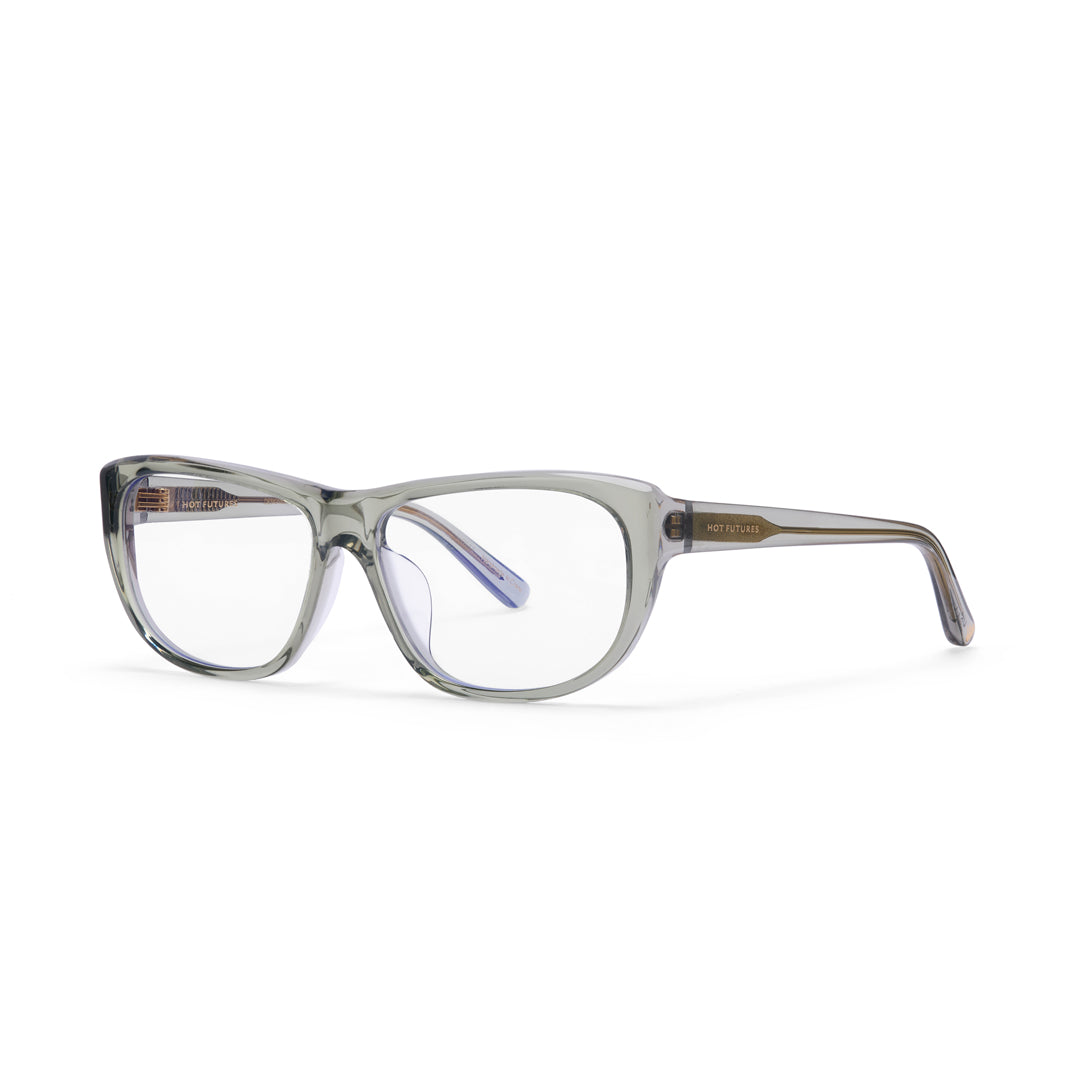 Clear eyeglasses on a white background